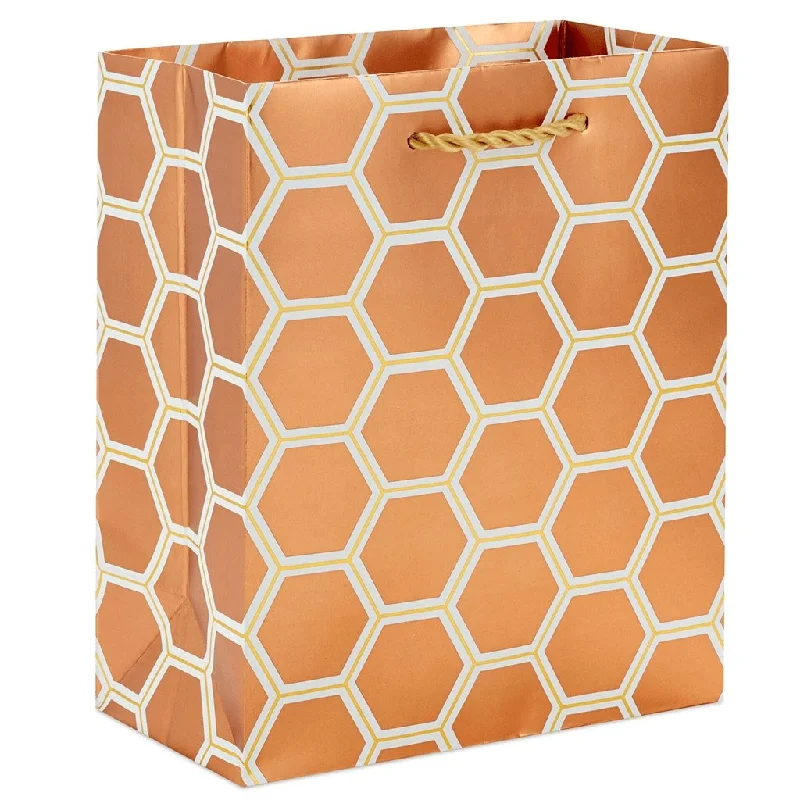 Hallmark : 6.5" Copper Hexagons Small Gift Bag