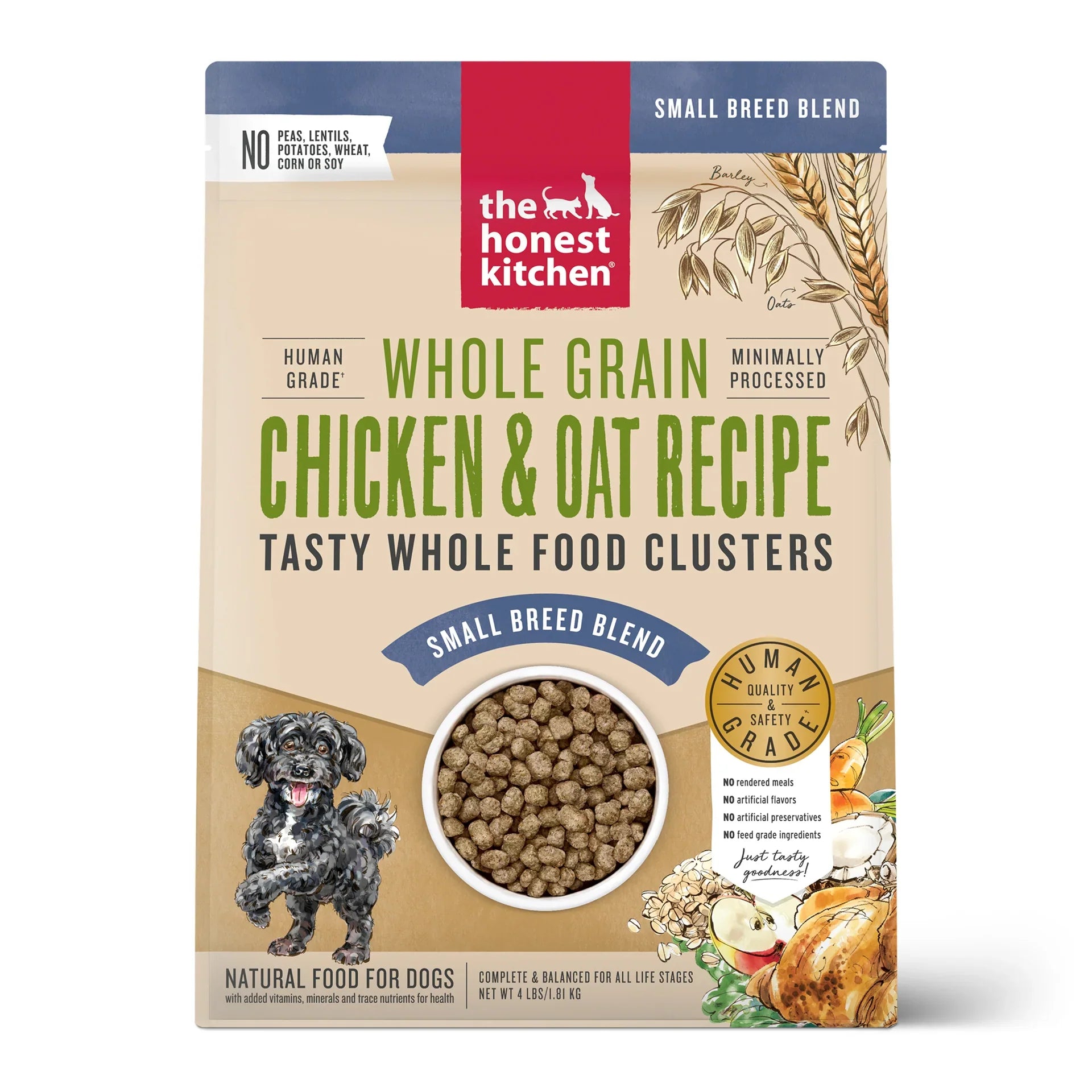 The Honest Kitchen Whole Grain Chicken Clusters For Small Breeds Dry Dog Food Chicken & Oat Recipe