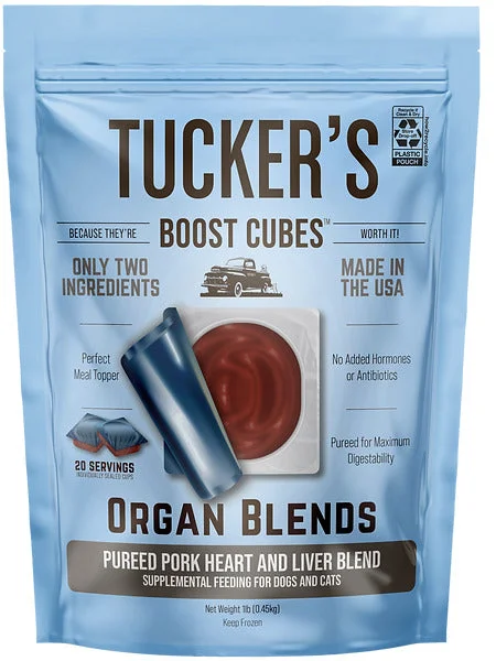 Tucker's Boost Cubes Pureed Pork Heart & Liver Blend for Dogs and Cats