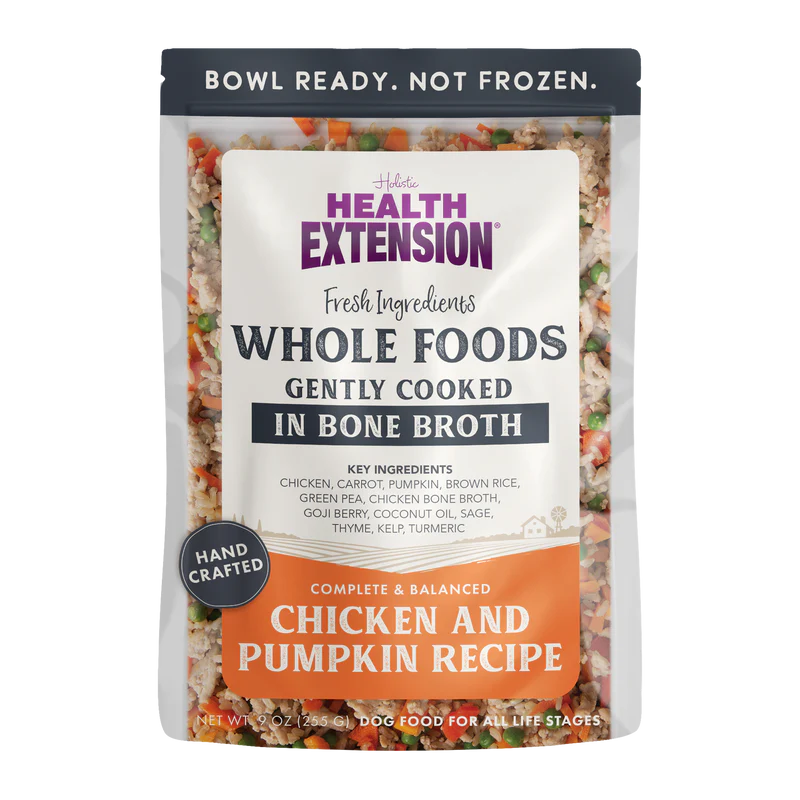 Health Extension Whole Foods Gently Cooked in Bone Broth - Chicken & Pumpkin Recipe - 9 oz