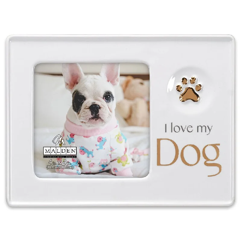 Malden : 4x4 I Love My Dog Ceramic Picture Frame,