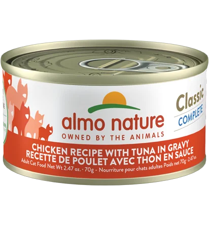 Almo Nature Classic Complete Chicken Recipe With Tuna in Gravy Cat Food-2.47 oz