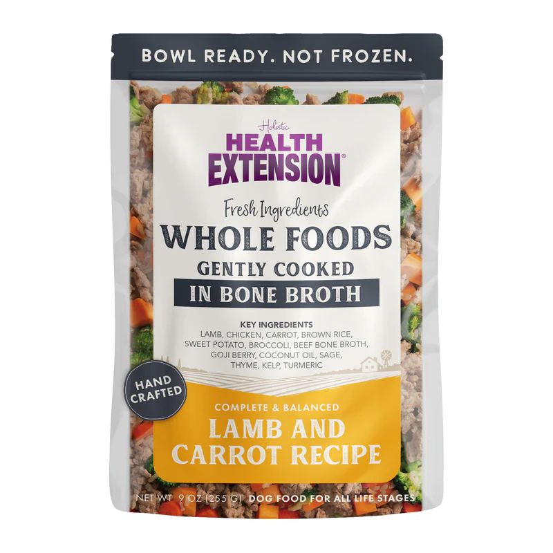 Health Extension Whole Foods Gently Cooked in Bone Broth - Lamb & Carrot Recipe - 9 oz