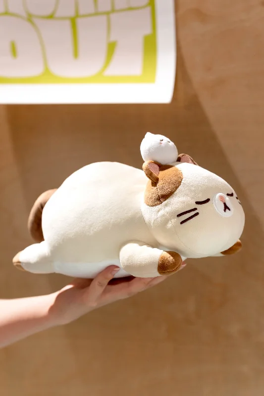 Laying Fat Siamese Cat Midi Mochi Plush