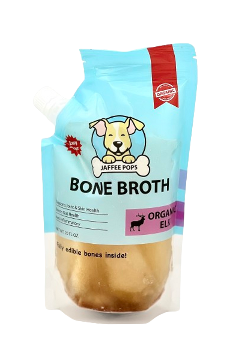 Jaffee Pops Organic Elk Bone Broth with Fully Edible Bones- 20 oz