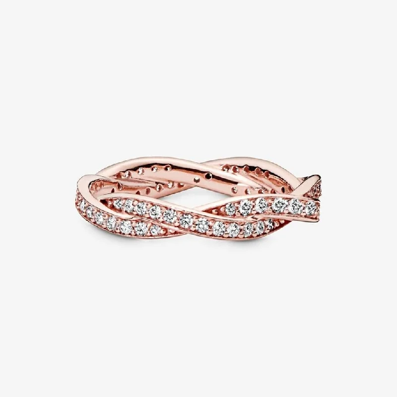 PANDORA : Sparkling Twisted Lines Ring