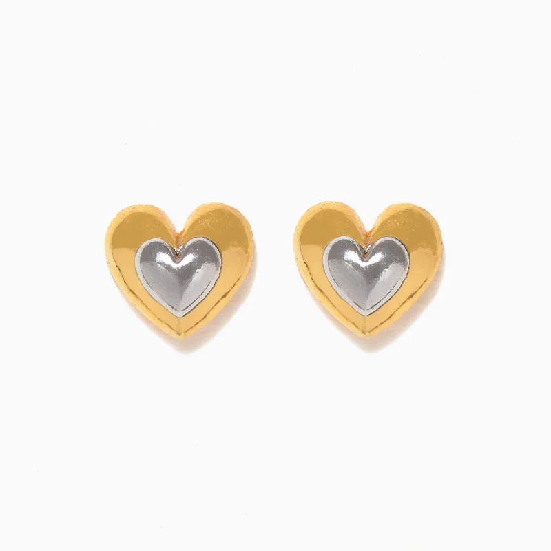 Heart To Heart Two Tone Studs