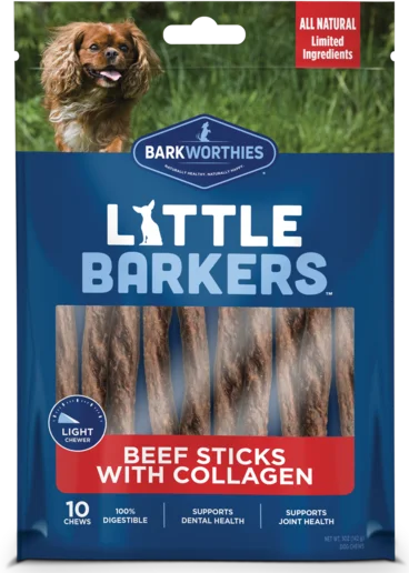 Barkworthies Little Barkers Beefy Sticks- 10 Pack