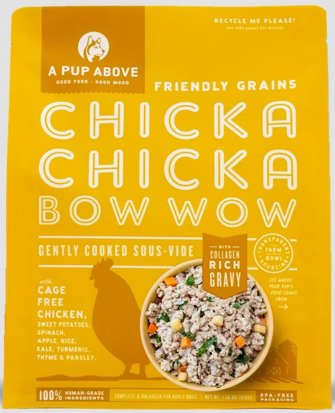 A Pup Above Frozen Gently Cooked Chicka Chicka Bow Wow with Friendly Grains Dog Food