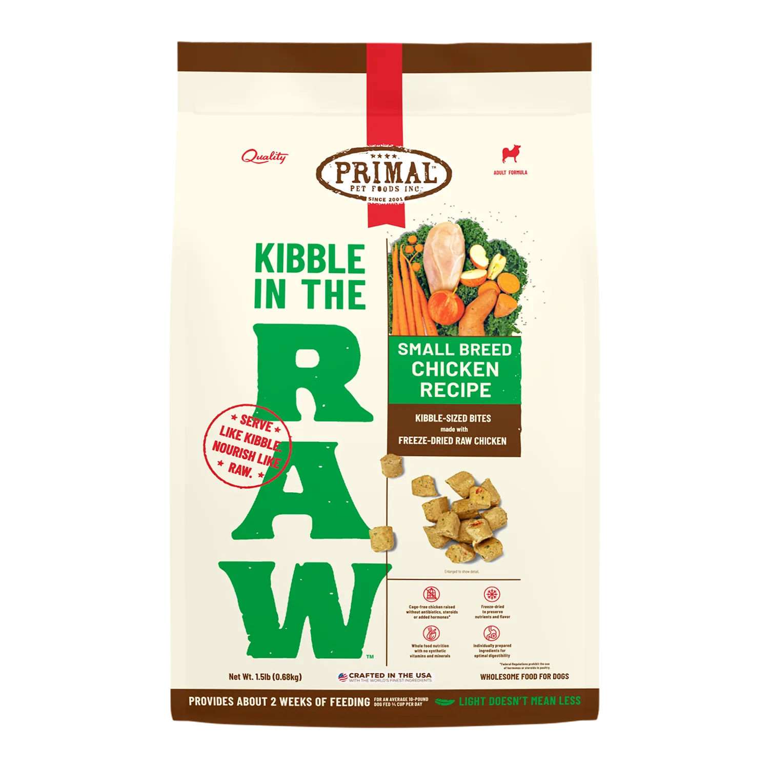 Primal Kibble In The Raw Small Breed Chicken Recipe For Dogs