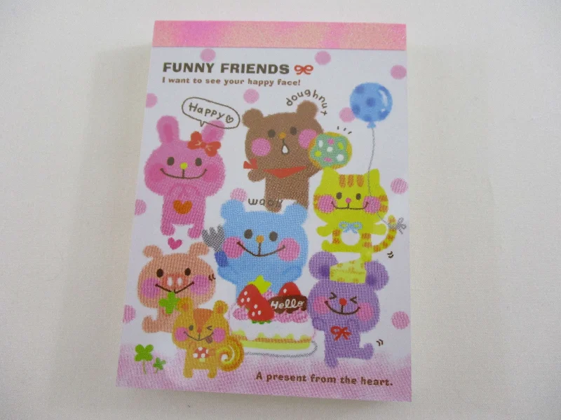 Cute Kawaii Kamio Funny Friends Mini Notepad / Memo Pad - Stationery Designer Paper Collection