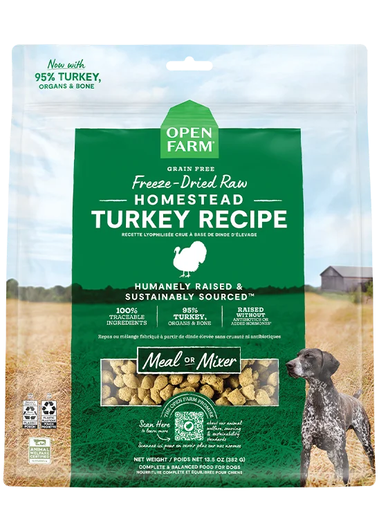 Open Farm Homestead Turkey Recipe Freeze Dried Raw Dog Food