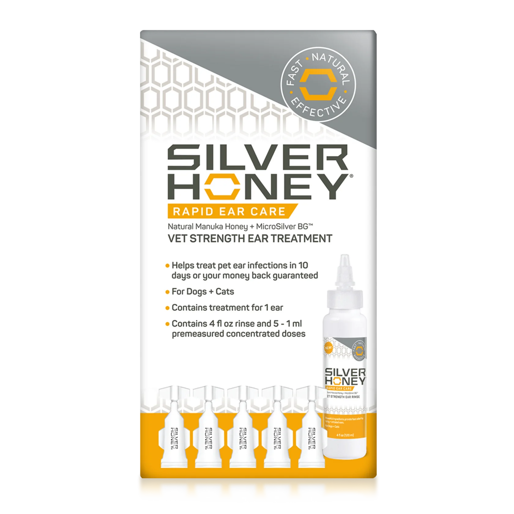 Silver Honey Rapid Ear Care Vet Strength Ear Treatment for Dogs & Cats