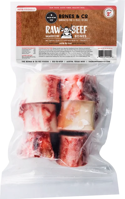 Bones & Co Frozen Beef Marrow Bones 2" - 6 Pak