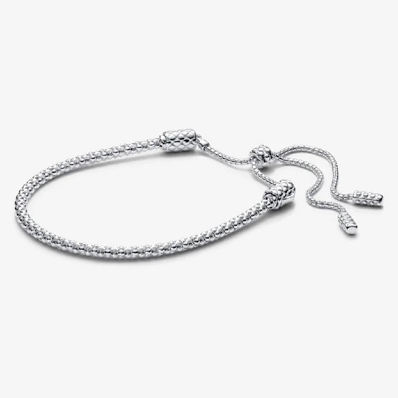 PANDORA : Pandora Moments Studded Chain Slider Bracelet - Sterling Silver