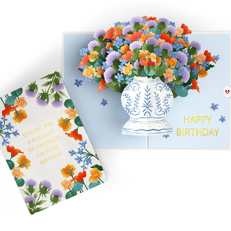 Birthday Bouquet of Happiness Pop-Up Card