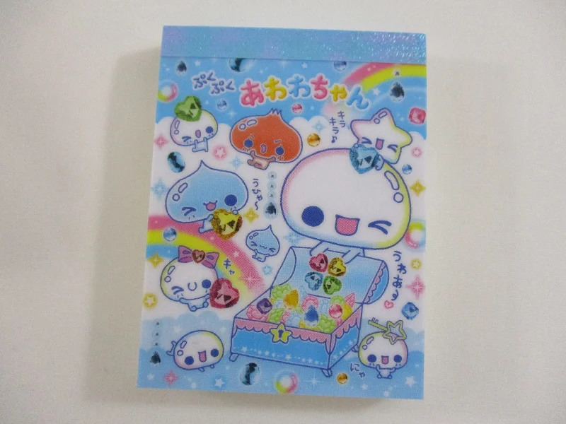 Cute Kawaii Kamio Soap Bubble Awa Chan Mini Notepad / Memo Pad - A - Stationery Designer Paper Collection - Super Rare