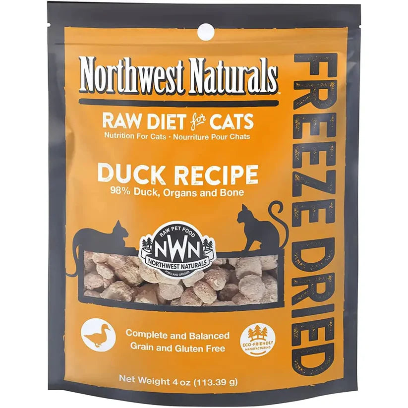 Northwest Naturals Freeze Dried Raw Duck Diet for Cats- 11 oz