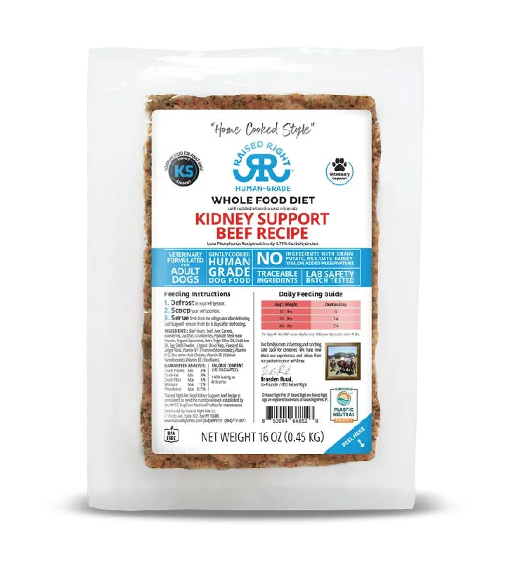 Raised Right Kidney Support Beef Recipe For Dogs- 16 oz