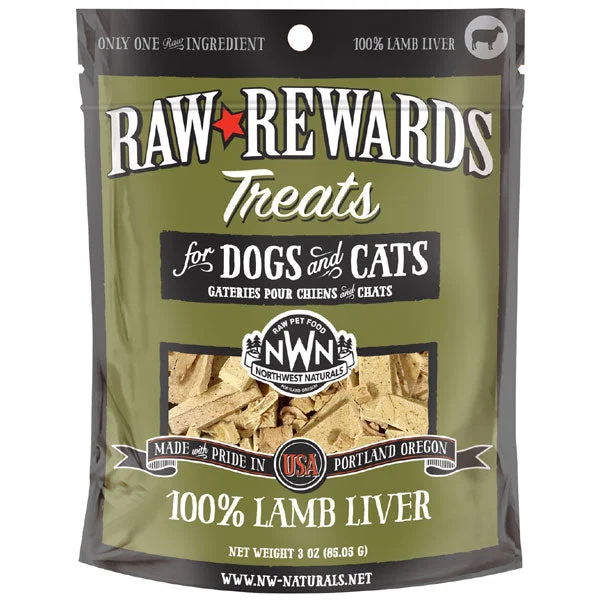 Northwest Naturals Raw Rewards Freeze Dried Lamb Liver Treats for Dogs & Cats - 3-oz