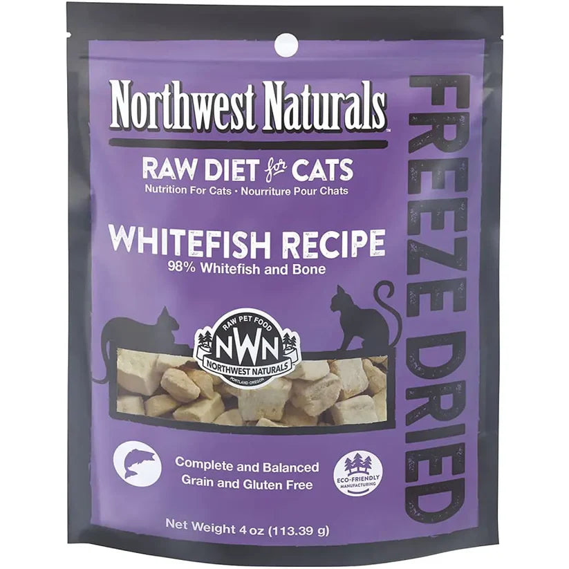 Northwest Naturals Freeze Dried Raw Whitefish Diet for Cats- 11 oz