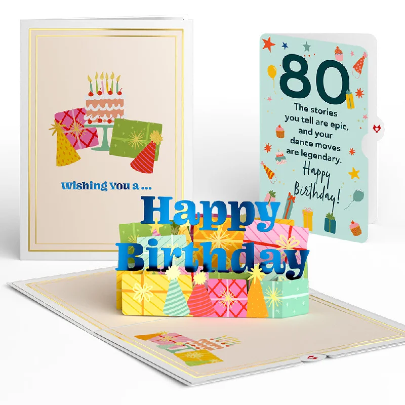 Wishing You a Happy 80th Birthday Pop-Up Card and Sentiment Set