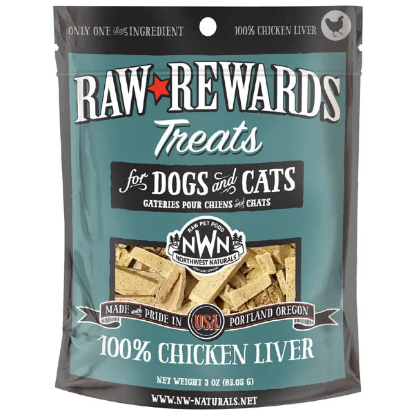 Northwest Naturals Raw Rewards Freeze Dried Chicken Liver Treats for Dogs & Cats - 3-oz