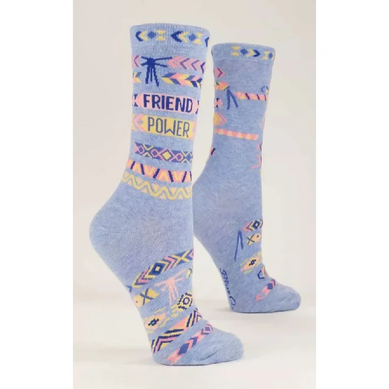 Blue Q : Women's Crew Socks -FRIEND POWER