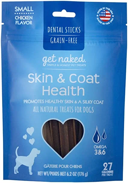 Get Naked Grain Free Skin & Coat Health Dental Sticks Chicken Flavor - 6.2 oz