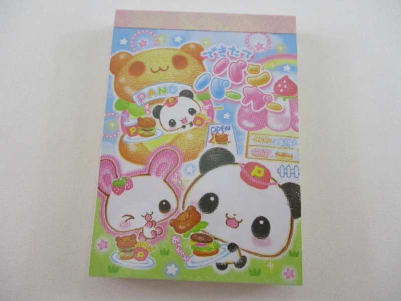 Cute Kawaii Kamio Panda Burger Mini Notepad / Memo Pad - Stationery Designer Paper Collection