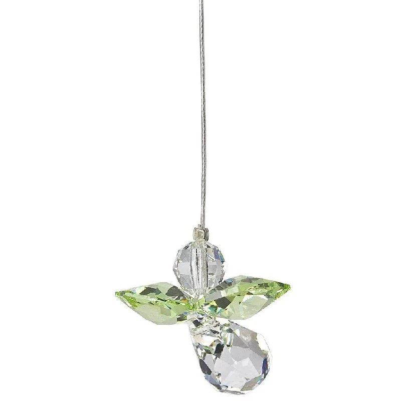 Woodstock Chimes : Crystal Guardian Angel Suncatcher - Peridot (August)