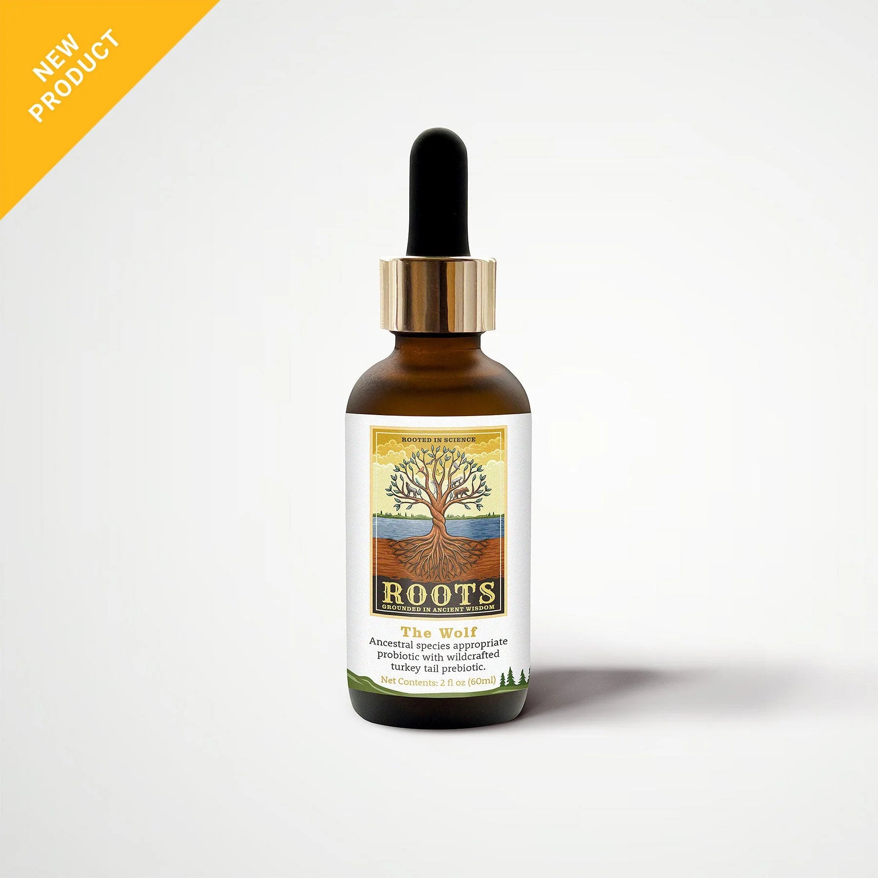 ROOTS The Wolf Ancestral Species Appropriate Probiotic with Wildcrafted Turkey Tail Prebiotic