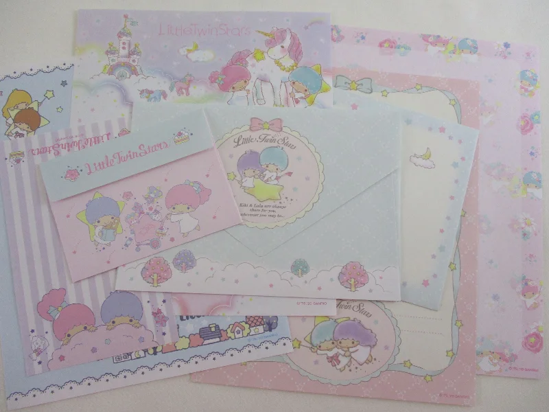 Cute Kawaii Little Twin Stars Letter Sets - Penpal Stationery Writing Paper Envelope