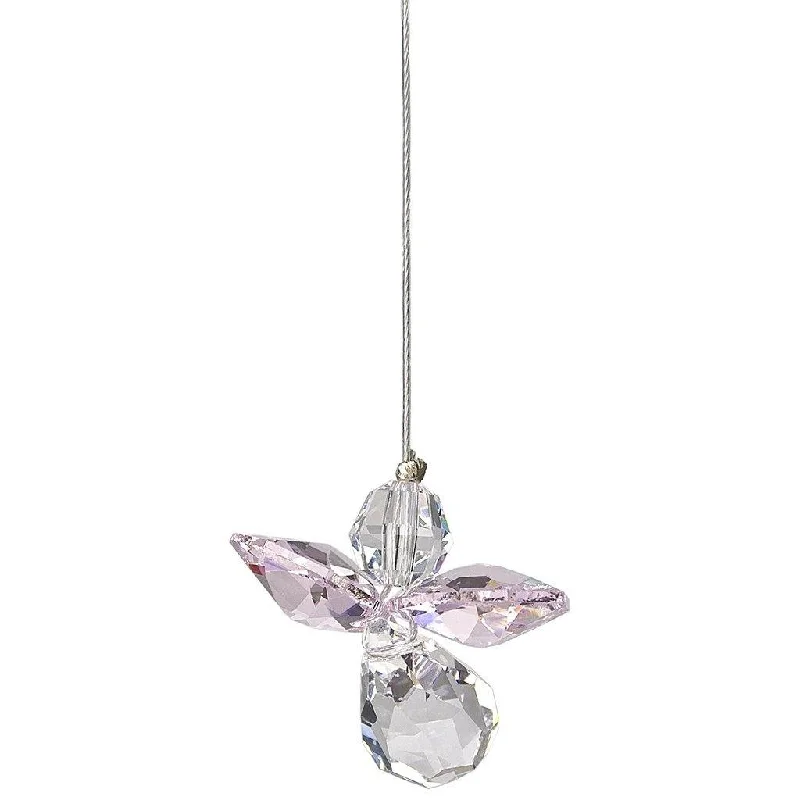 Woodstock Chimes : Crystal Guardian Angel Suncatcher - Rose (October)