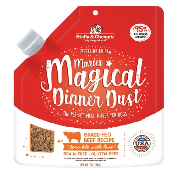 Stella & Chewy's Freeze Dried Raw Marie's Magical Dinner Dust Grass-Fed Beef Recipe Topper for Dogs - 7-oz