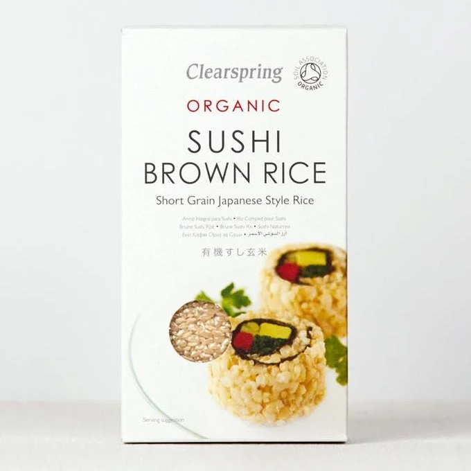 Clearspring Organic Sushi Brown Rice - Short Grain Japanese Style Rice 500g