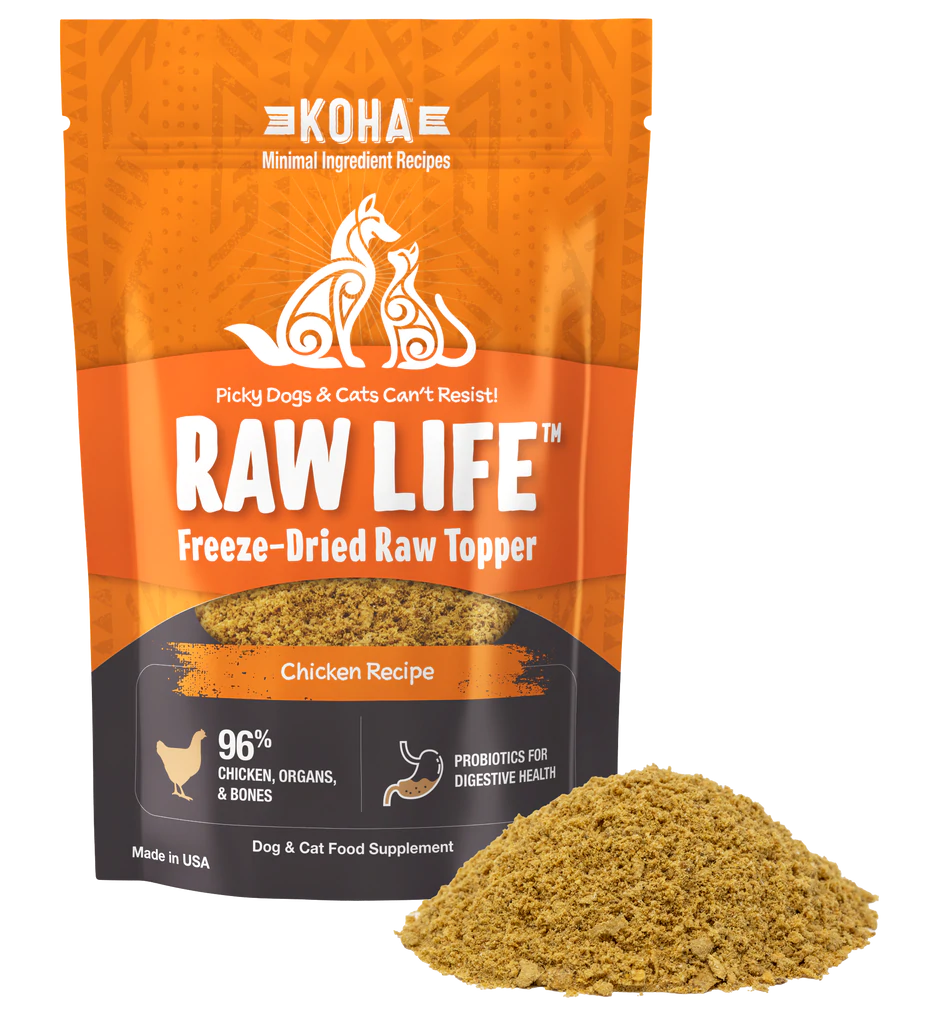 Koha Raw Life Freeze-Dried Raw Topper Chicken Recipe for Dogs and Cats - 8 oz