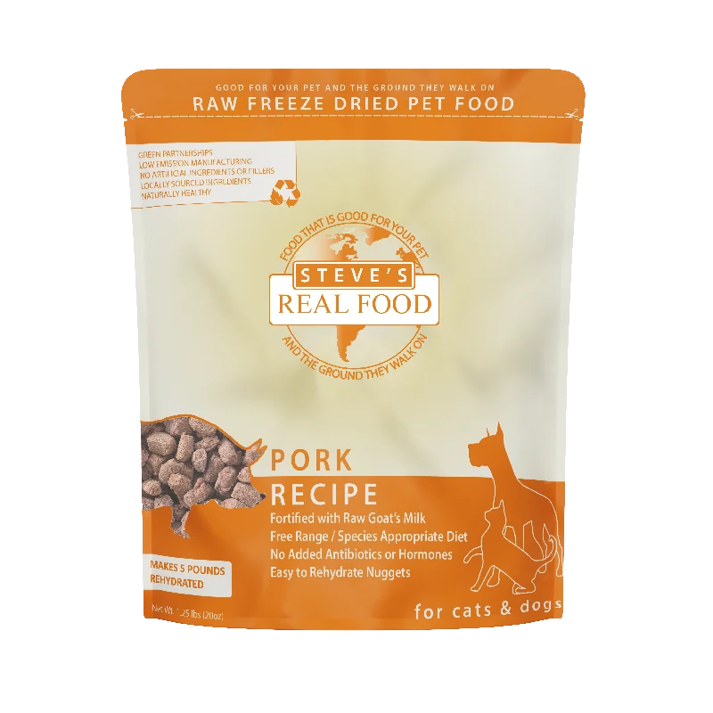 Steve's Real Food FD Pork Recipe For Dogs & Cats-20 oz