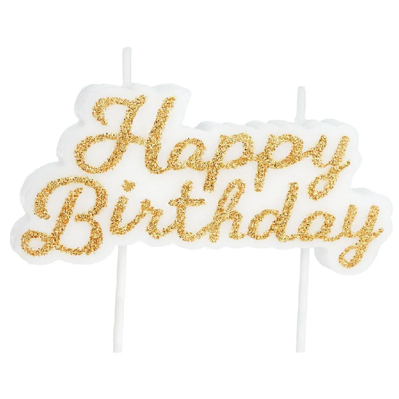 Hallmark : Gold Script Happy Birthday Candle