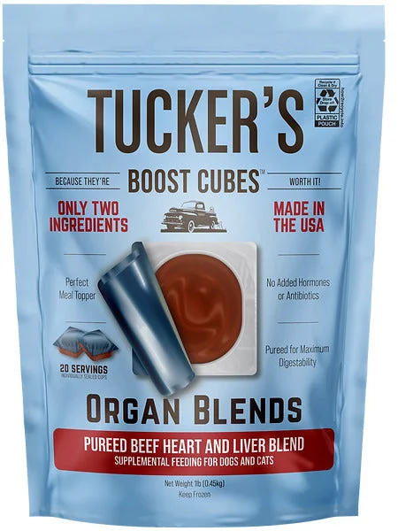 Tucker's Boost Cubes Pureed Beef Heart & Liver Blend for Dogs and Cats