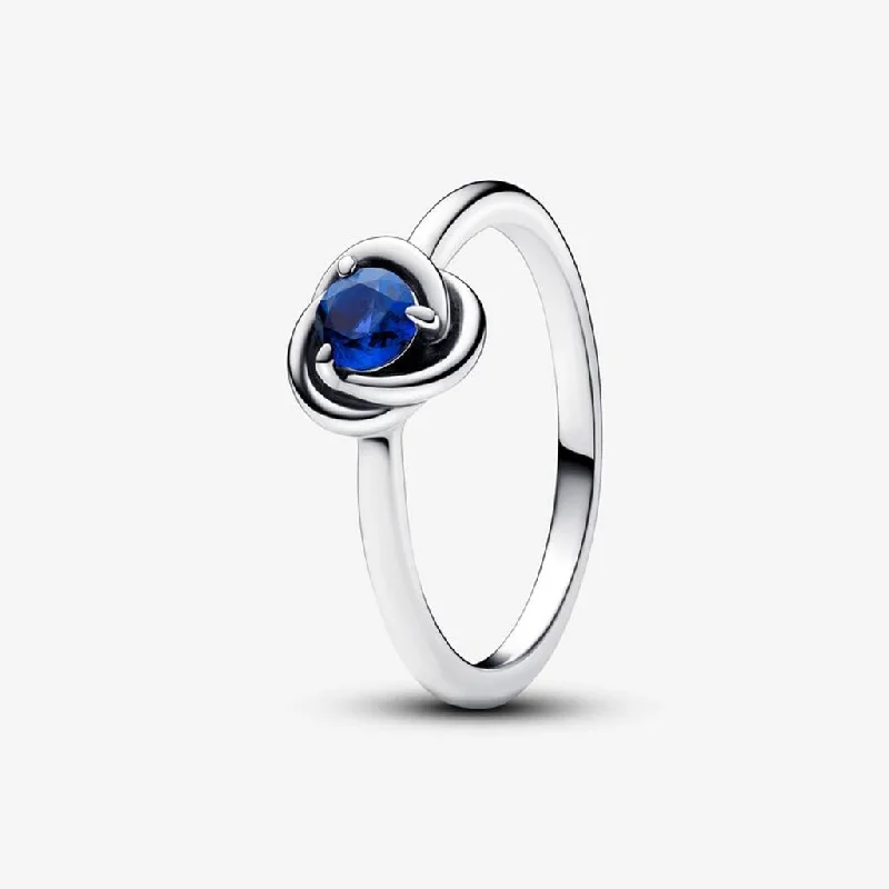 PANDORA : September Princess Blue Eternity Circle Ring