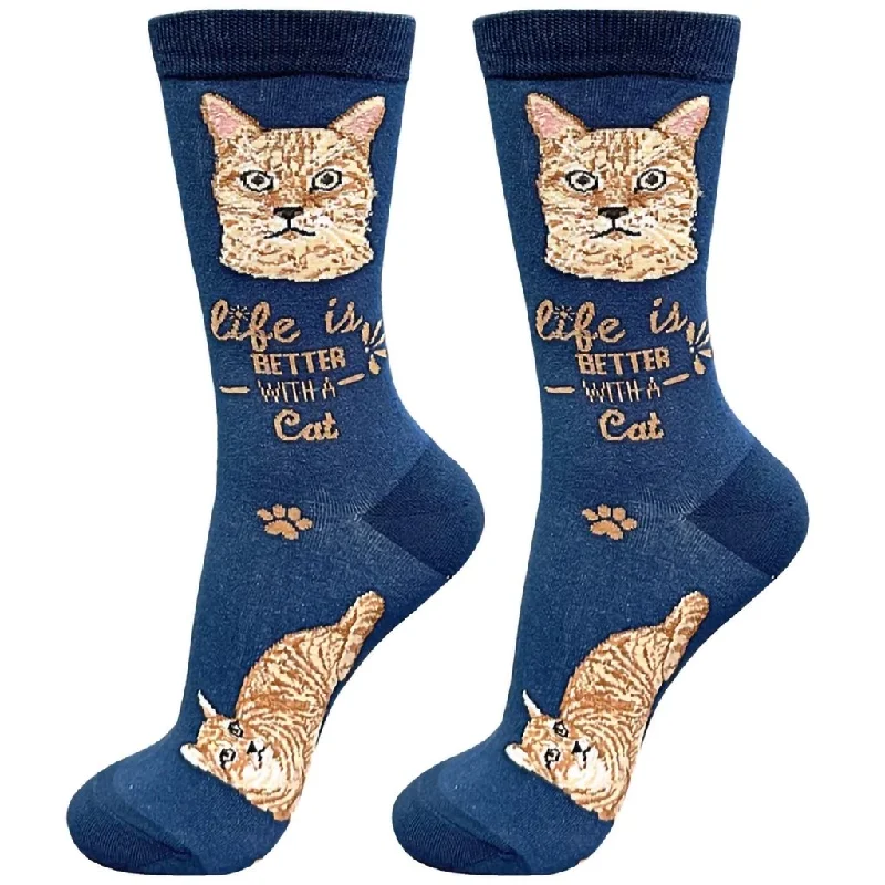 E & S Imports : Life Is Better With An Orange Tabby Cat Unisex Socks