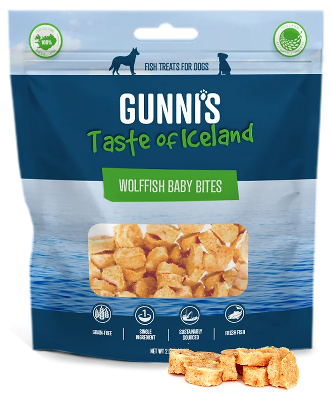 Gunni's Taste of Iceland Wolfifsh Baby Bites Dog Treats, 2.5oz