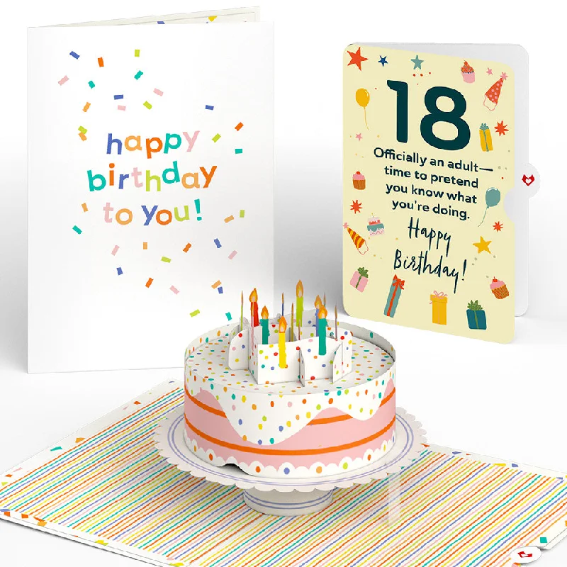 Happy 18th Birthday to You! Confetti Cake Pop-Up Card and Sentiment Set