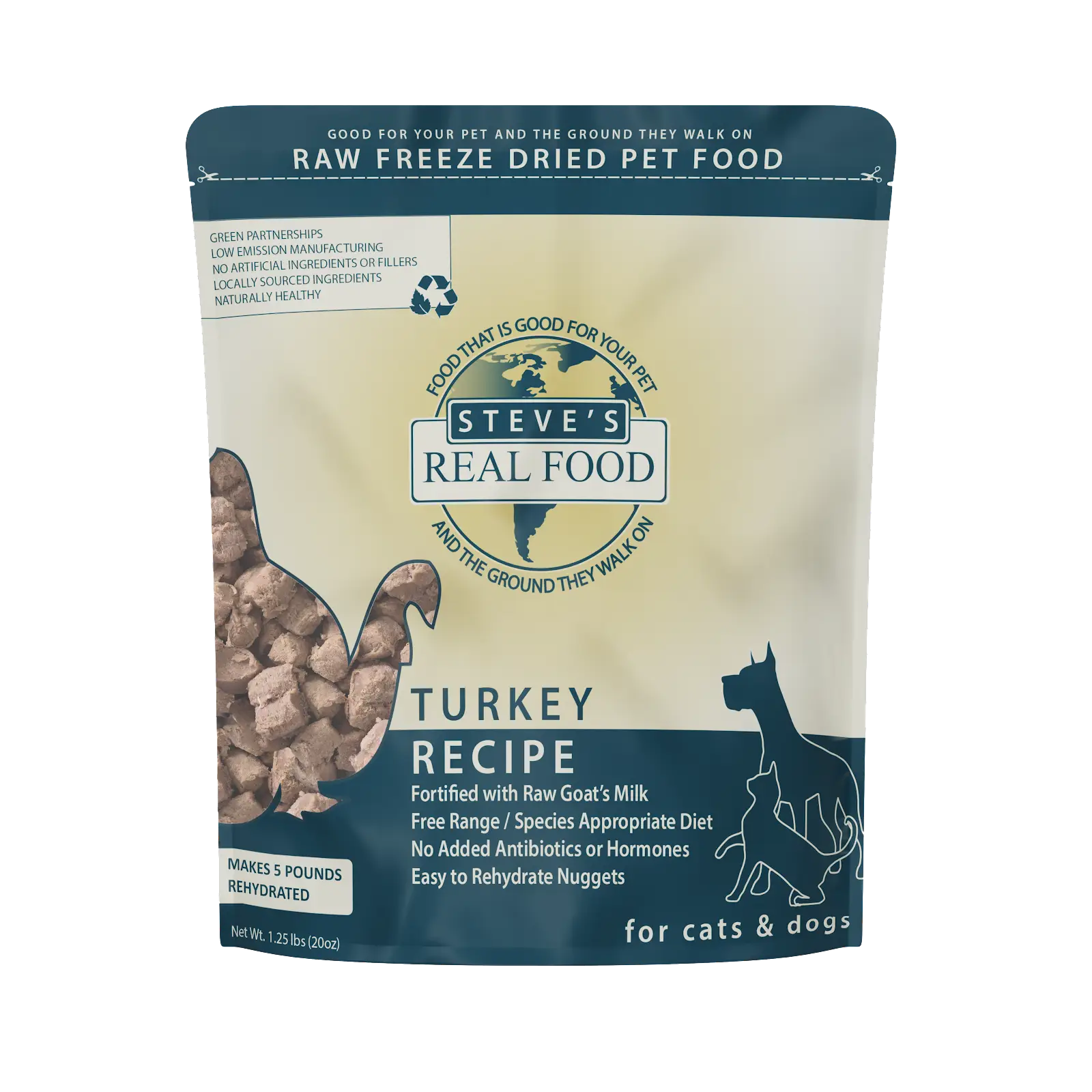 Steve's Real Food FD Turkey Recipe For Dogs & Cats-20 oz