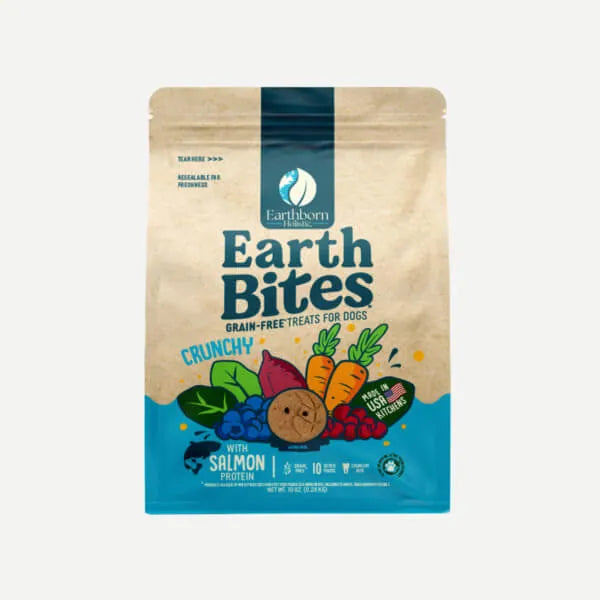 Earthborn Holistic EarthBites Crunchy Salmon Meal Recipe Baked Dog Treats