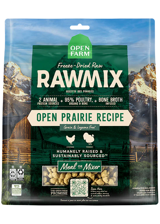 Open Farm Raw Mix Grain Free Open Prairie Freeze Dried Raw Recipe-13.5 oz