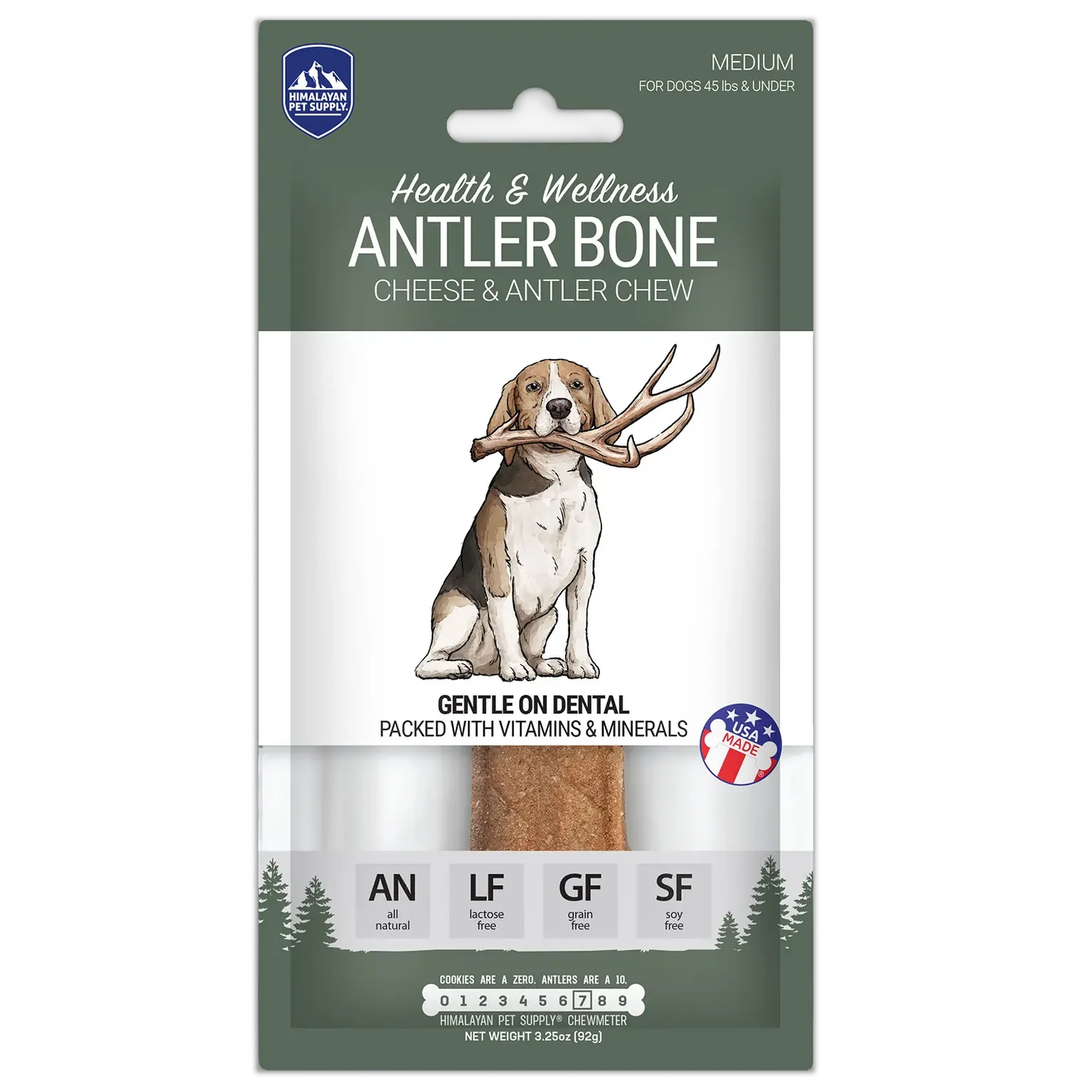 Himalayan Pet Health & Wellness Cheese and Antler Bone Dental Dog Chew