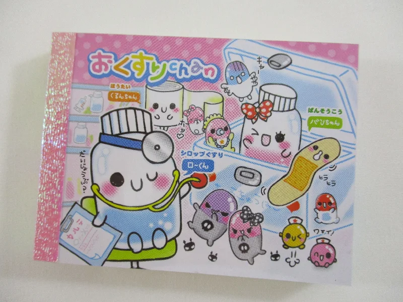 Cute Kawaii Kamio Capsule Doctor Bandaid Mini Notepad / Memo Pad - Stationery Design Writing - Rare Vintage Collectible