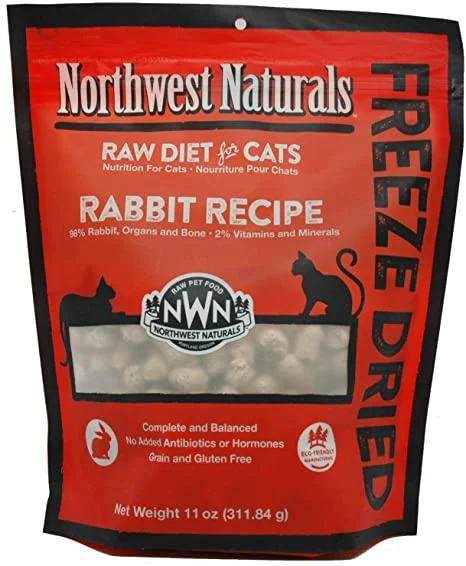 Northwest Naturals Freeze Dried Raw Rabbit Diet for Cats- 11 oz